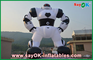 Wielkie postacie do nadmuchu na zewnątrz Białe 10 metrów nadmuchany robot Nadmuchane postacie kreskówki do reklamy