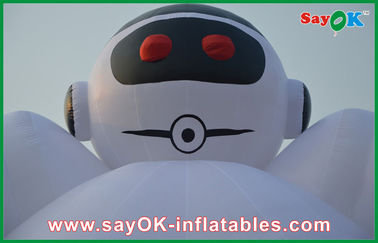 Wielkie postacie do nadmuchu na zewnątrz Białe 10 metrów nadmuchany robot Nadmuchane postacie kreskówki do reklamy