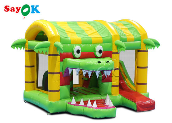 Mała, zabawna, nadmuchiwana zjeżdżalnia krokodyla dla dzieci